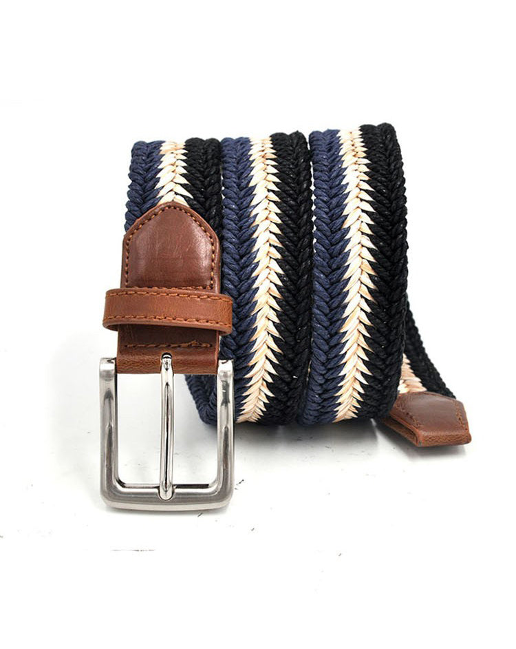 Braided Cotton Soft Stretch Woven Casual Jean Mens Belts 1-3/8" Wide - FanFreakz