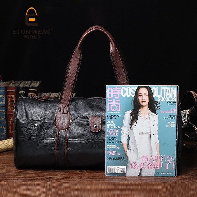 Large Capacity Men PU Leather Gym Bag - FanFreakz