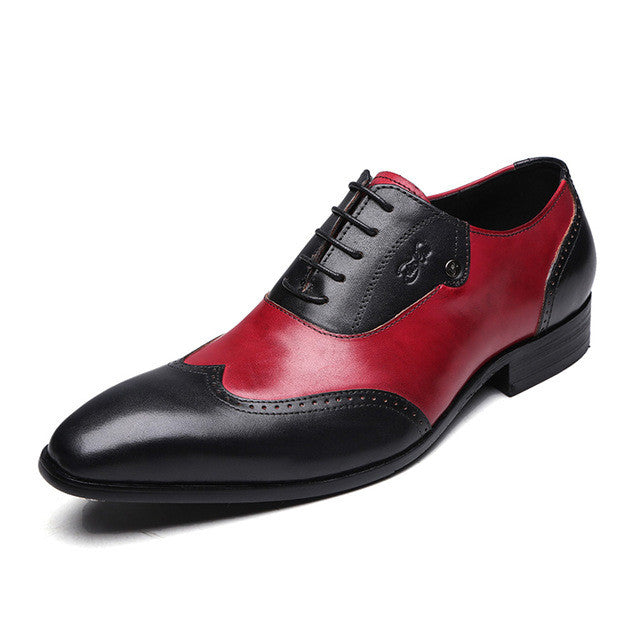 Red and Black Gentlemen Formal Men Oxford Shoes - FanFreakz