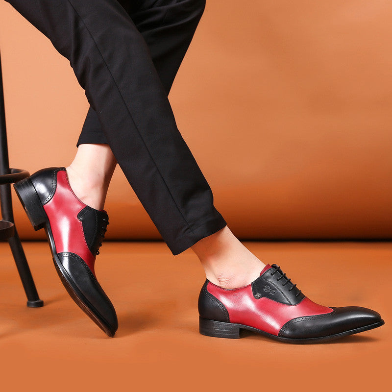 Red and Black Gentlemen Formal Men Oxford Shoes - FanFreakz