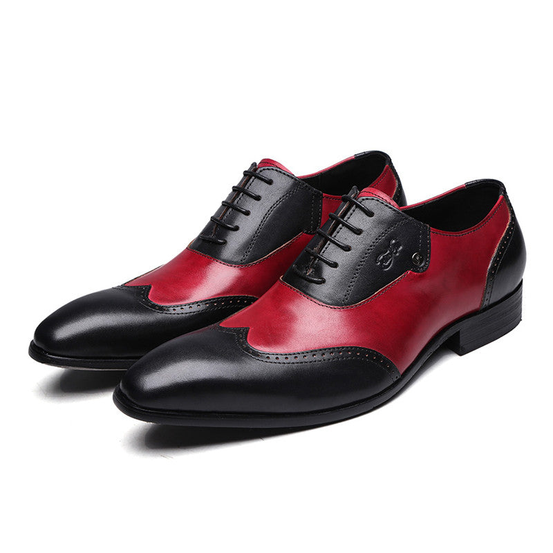 Red and Black Gentlemen Formal Men Oxford Shoes - FanFreakz