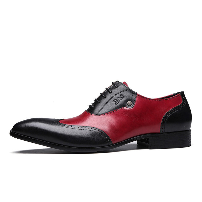 Red and Black Gentlemen Formal Men Oxford Shoes - FanFreakz