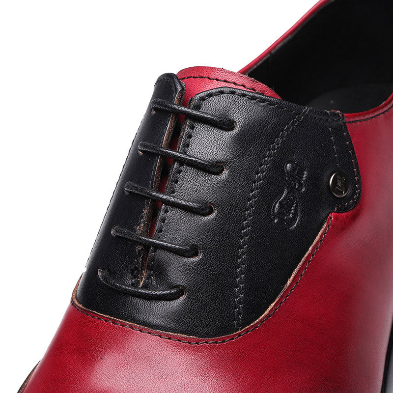 Red and Black Gentlemen Formal Men Oxford Shoes - FanFreakz