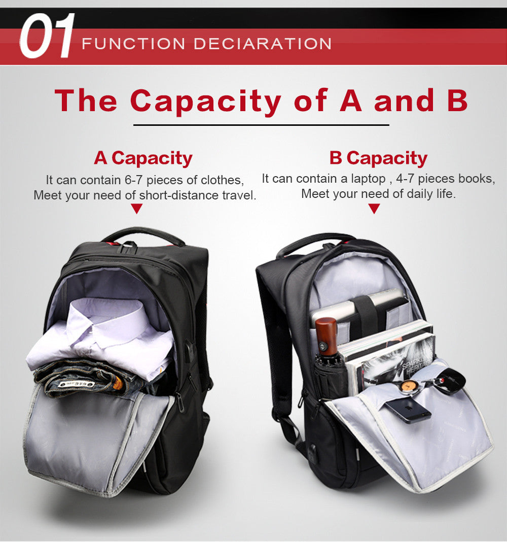 King Anti Scratch and Theft Laptop Backpack with External USB Charge - FanFreakz