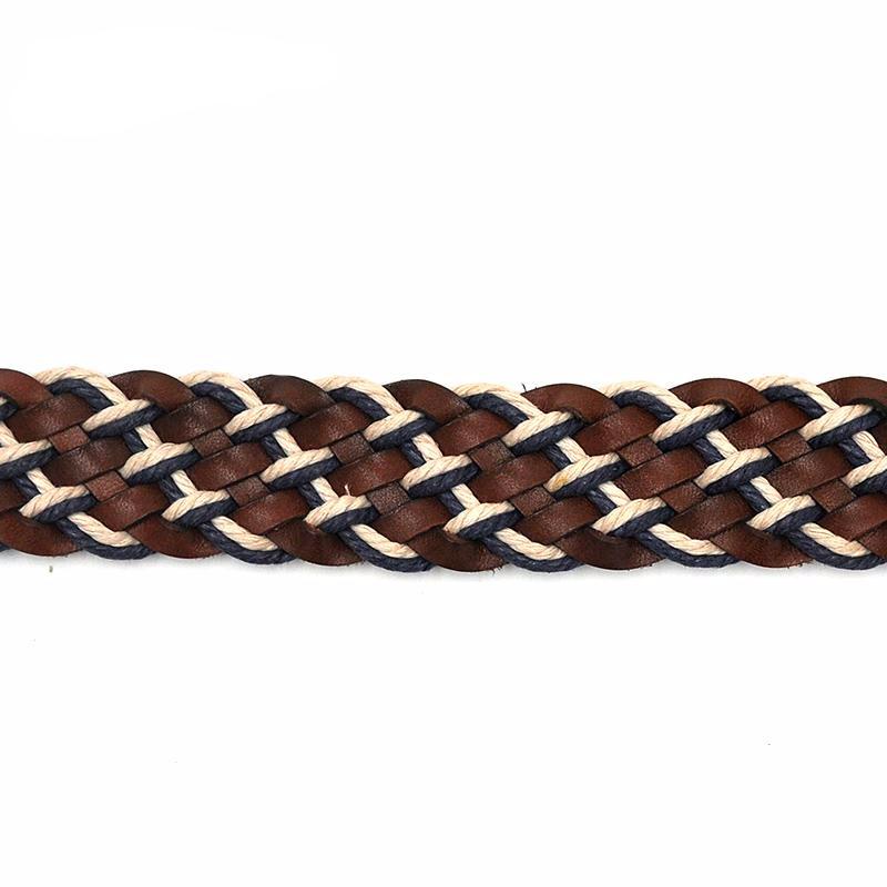 Genuine Braided Leather Mixed with Wax Rope Men Belt - FanFreakz