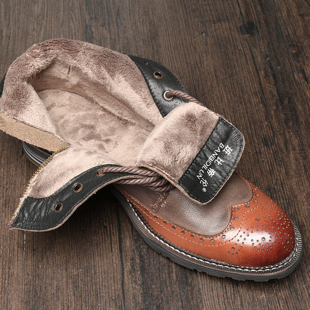 Brogue Wingtip Men Chukka Boots For Winter - FanFreakz