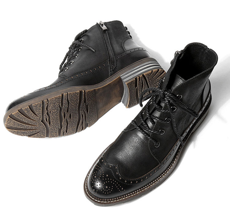 Brogue Wingtip Men Chukka Boots For Winter - FanFreakz