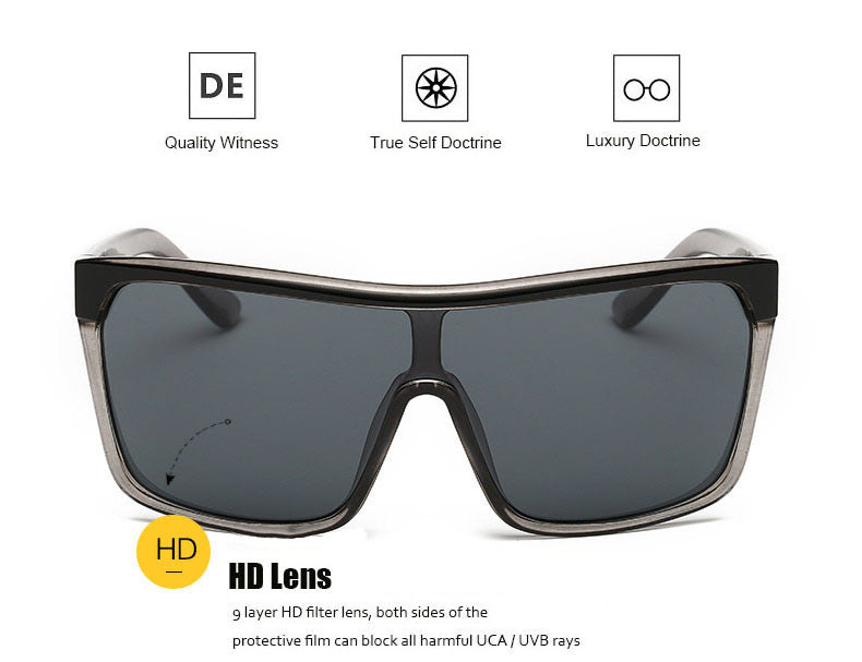 Mirror Coating Big Square Men Fashion Sunglasses - FanFreakz