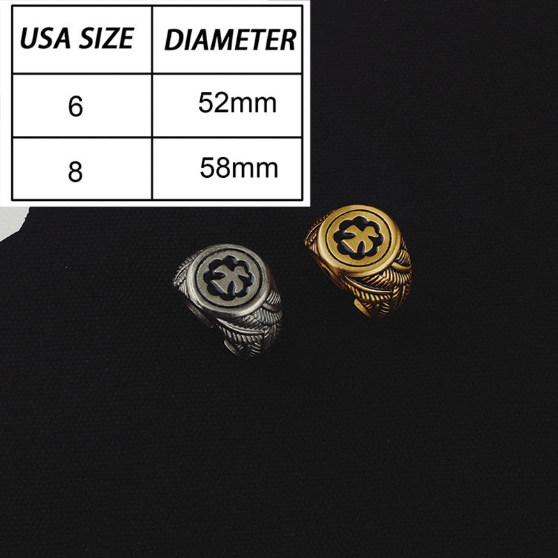 Sun Eagle Emblem Style Coated Stainless Steel Men Ring - FanFreakz