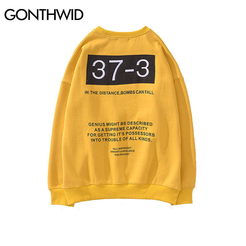 Embroidery Number 37-3 Hip Hop Men Sweaters - FanFreakz