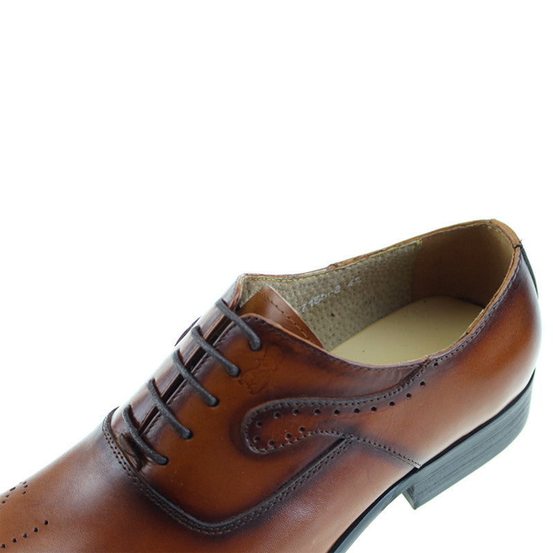 Lace Up Brogue Oxford Gradient Toe Men Shoes - FanFreakz
