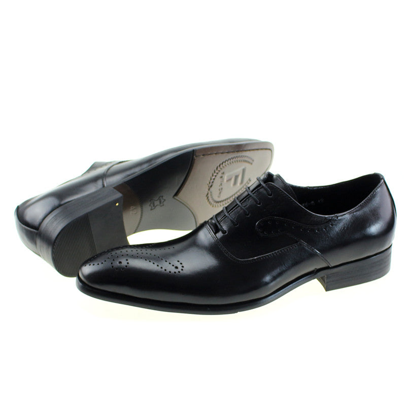 Lace Up Brogue Oxford Gradient Toe Men Shoes - FanFreakz