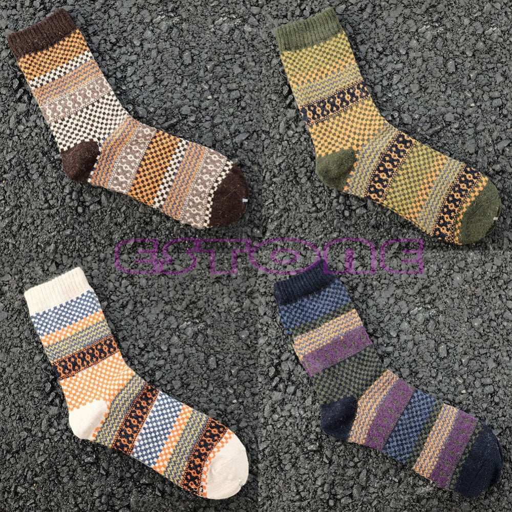 Casual Mens Warm Winter Cashmere Rabbit Wool Blend Men Socks 4 Pairs/Lot - FanFreakz