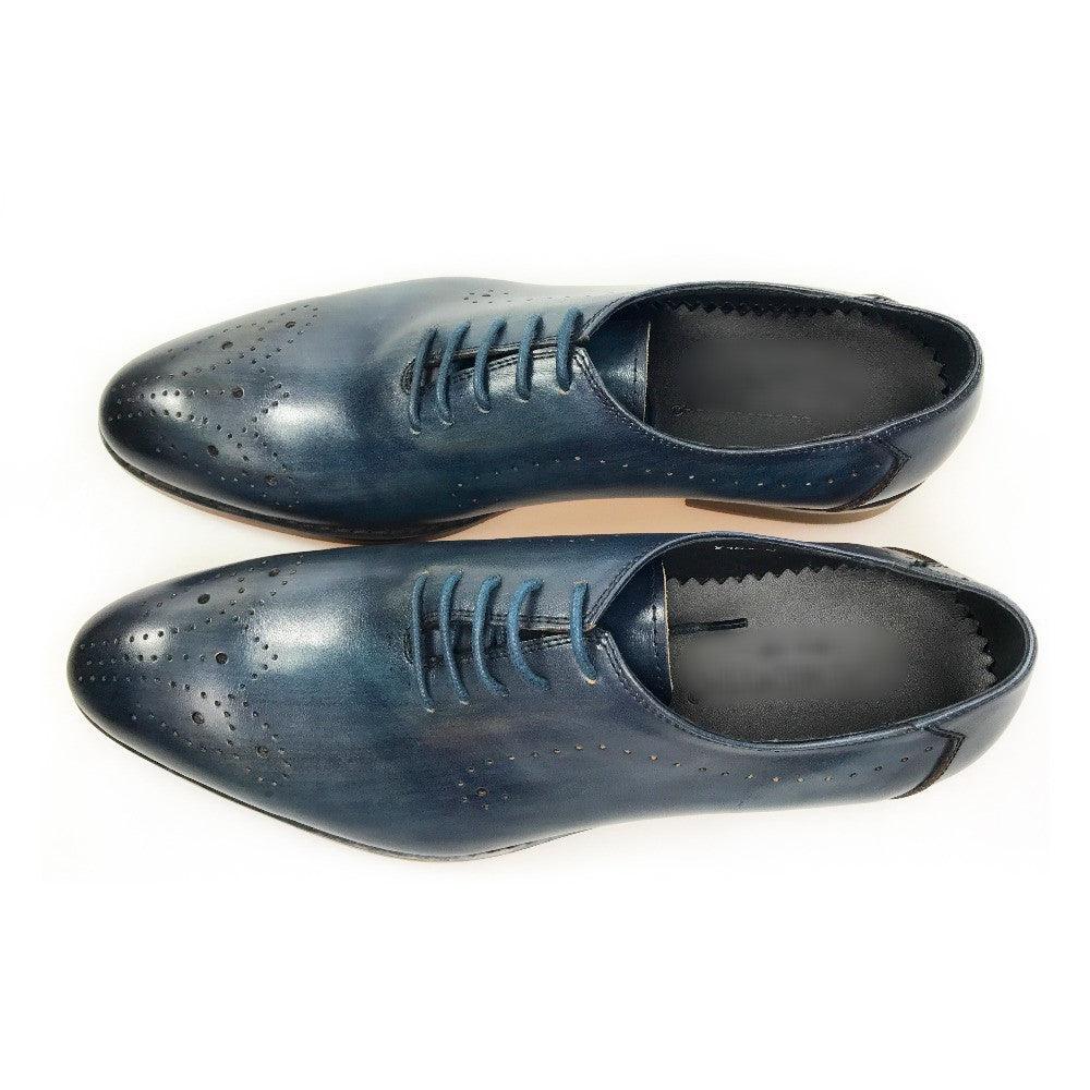 Vintage Blue Style Lace Up Men Formal Shoes - FanFreakz