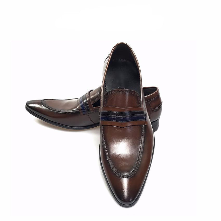 Dark Brown Italian Classic Style Men Loafer Shoes - FanFreakz