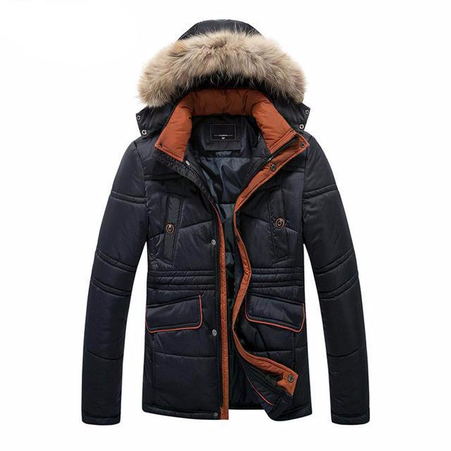 Men Thick Winter Jacket with Parka Hood - FanFreakz