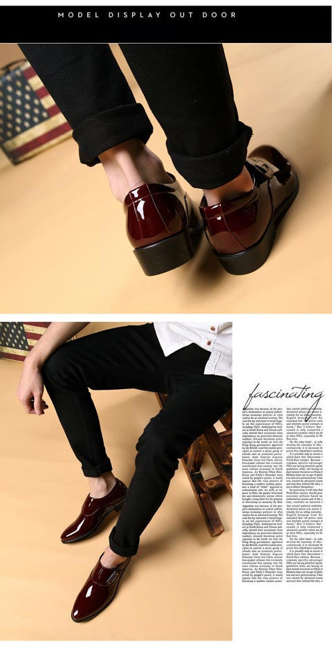 Glossy PU Leather Men Shoes For Formal or Party Events - FanFreakz