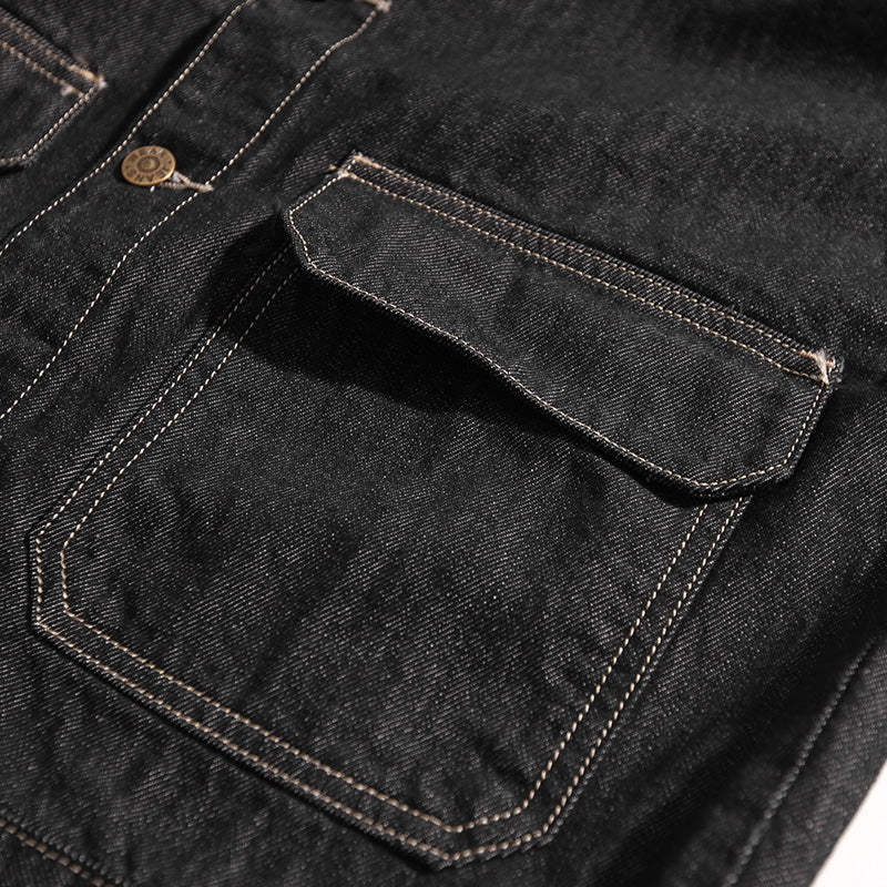 Loose Vintage Denim Jacket With 2 Side Pockets Details - FanFreakz