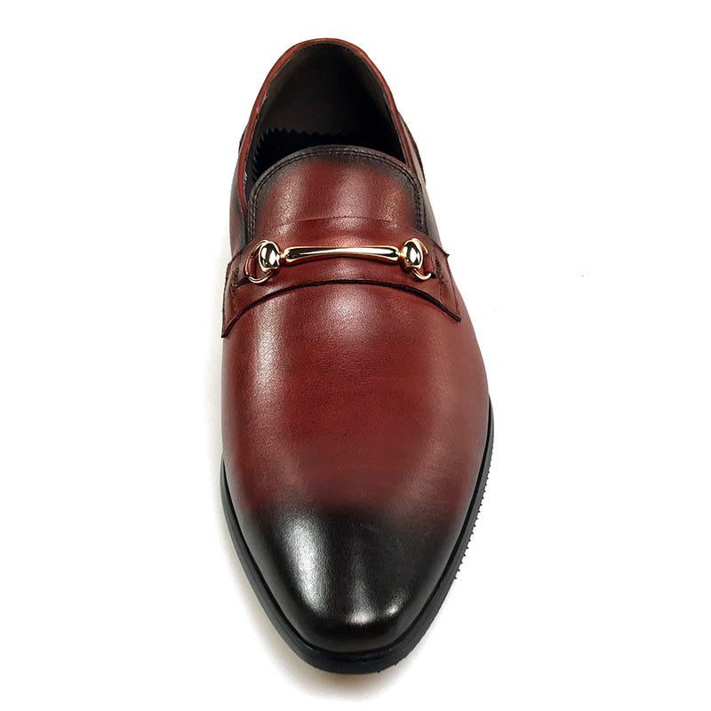 Gradient Pointed Toe Men Loafers Shoes with Metal Buckle - FanFreakz