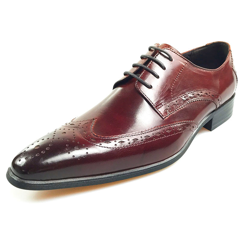 Luxury Style Perforated Wingtip Men Derby Shoes - FanFreakz