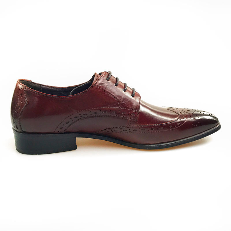 Luxury Style Perforated Wingtip Men Derby Shoes - FanFreakz