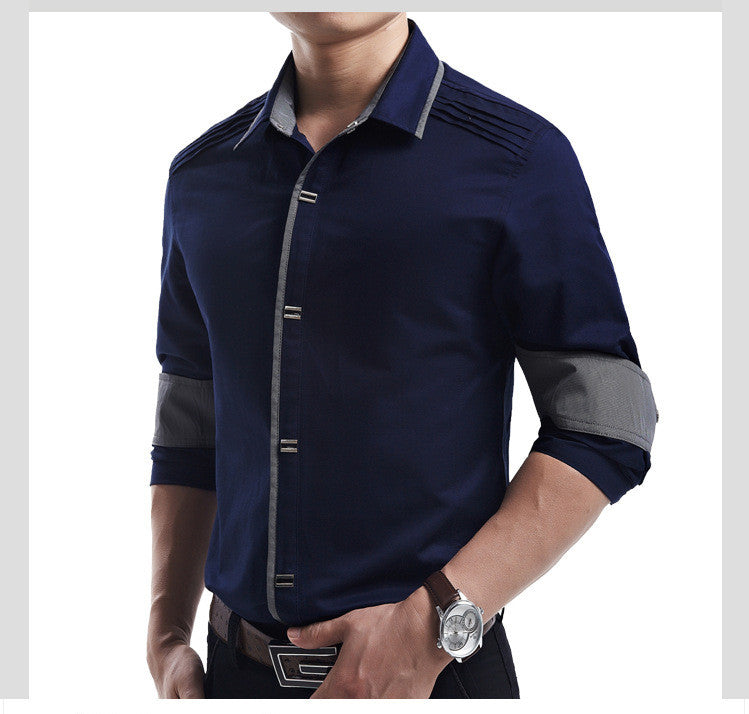 Rock Style Slim Fit Big Collar Men Shirt - FanFreakz