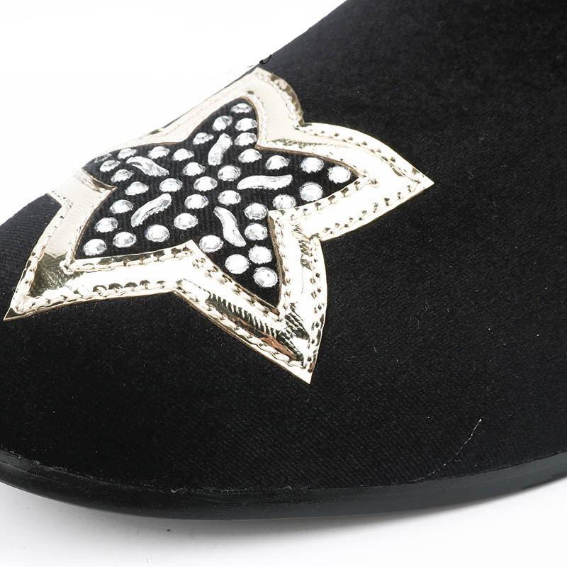 Stars On Toe and Heel Details Men Loafers Shoes - FanFreakz