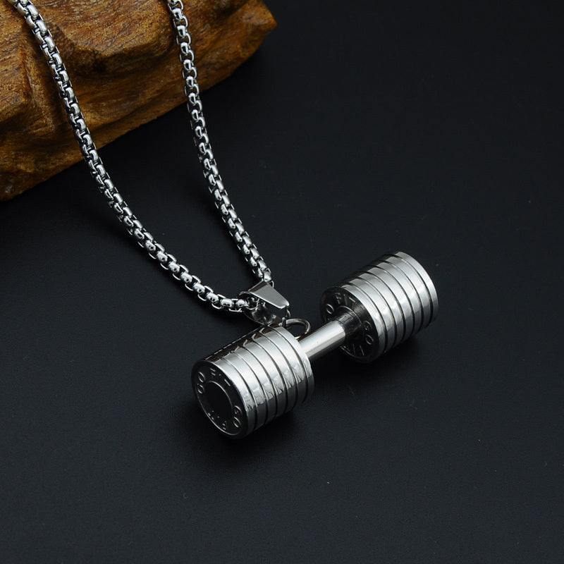 GO FIT Dumbbell Gym Fitness Barbell Pendant Men Necklace - FanFreakz