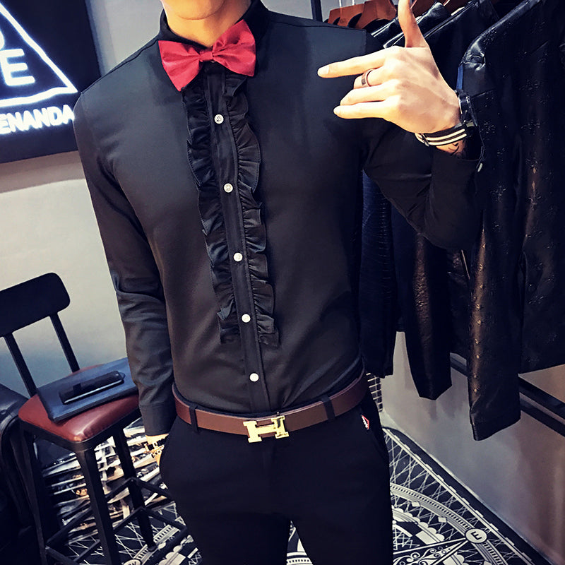Ruffle Vintage Men Long Sleeves Shirt For Wedding Party - FanFreakz