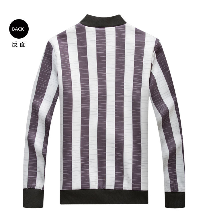 Big Vertical Stripes Korean Style Men Slim Fit Jacket - FanFreakz