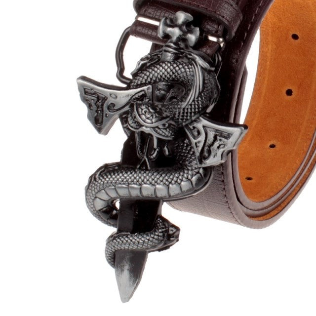 Templar Dagger in Snake Buckle Men Belt - FanFreakz