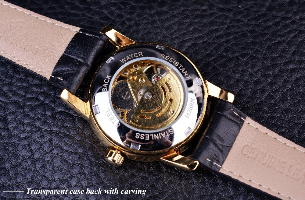 Hollow Engraving Skeleton Classic Golden Case Men Watches - FanFreakz