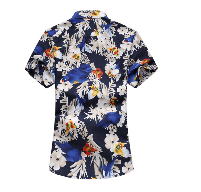 Floral Pattern Slim Fit Short Sleeve Style Men Summer Shirts