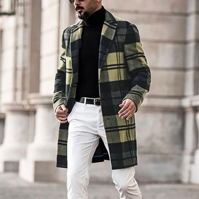 Abrigo de solapa de muesca de manga larga de invierno