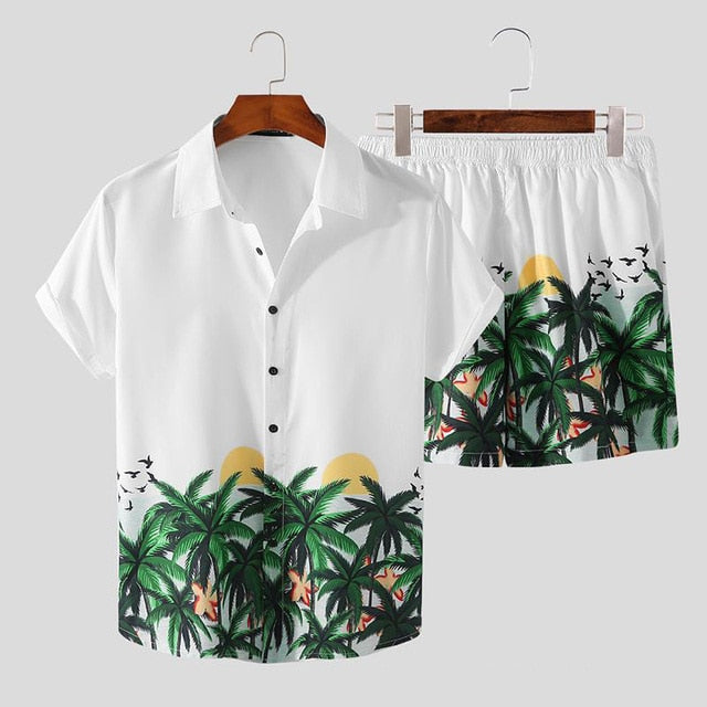 Summer Flower Printed Hawaiian Sets