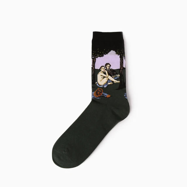 Retro Art Oil Painting Series Socks
