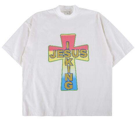 Jesus Mural Print Black T-shirts