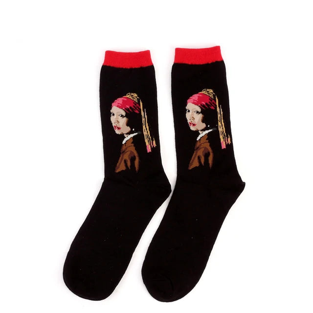 Retro Art Oil Painting Series Socks