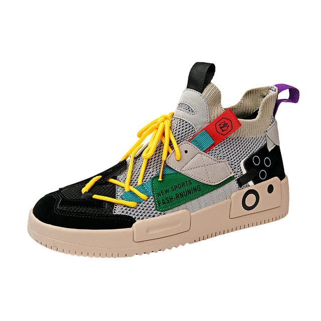 Casual High Top Patchwork Men Sneakers