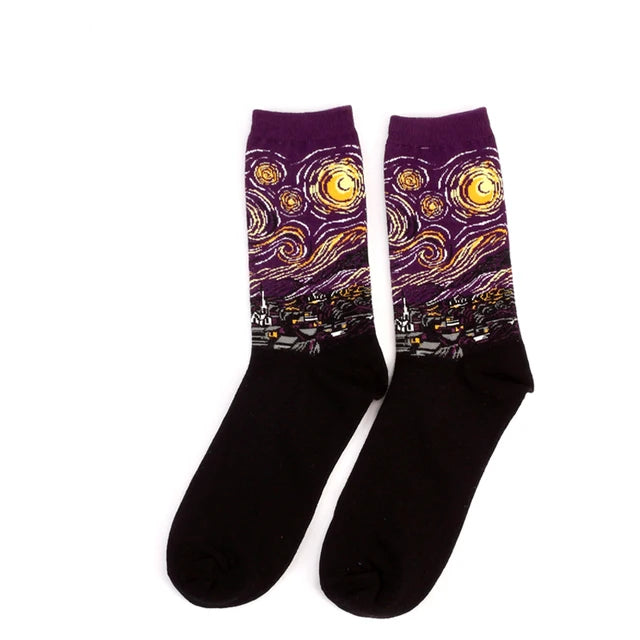 Retro Art Oil Painting Series Socks