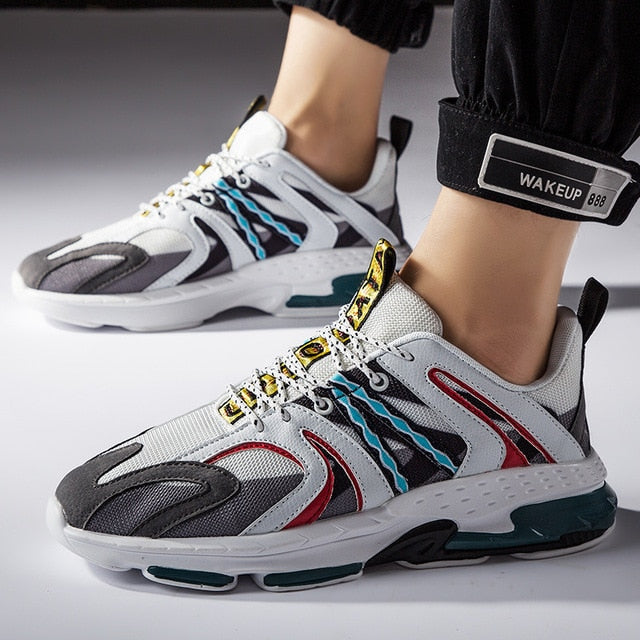 Sneaker pour hommes à lacets légers en maille respirante et basse