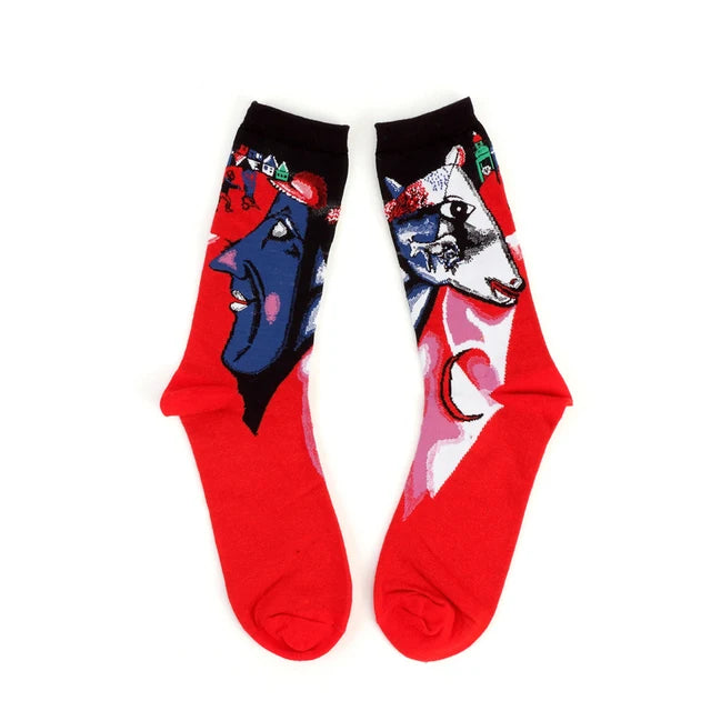 Retro Art Oil Painting Series Socks