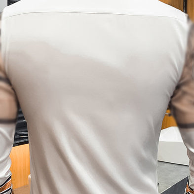 Casual Lux Pattern Slim Fit Chemises décontractées pour hommes à manches longues