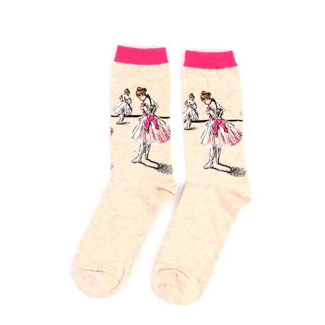 Retro Art Oil Painting Series Socks