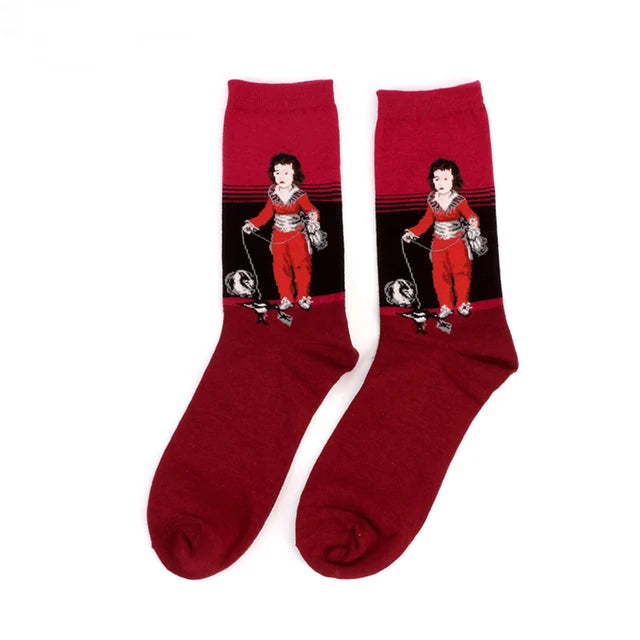 Retro Art Oil Painting Series Socks