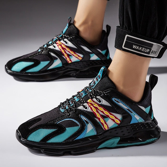 Sneaker pour hommes à lacets légers en maille respirante et basse