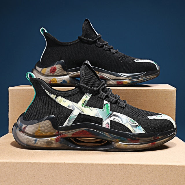 Sneaker Flyknit à semelle transparente