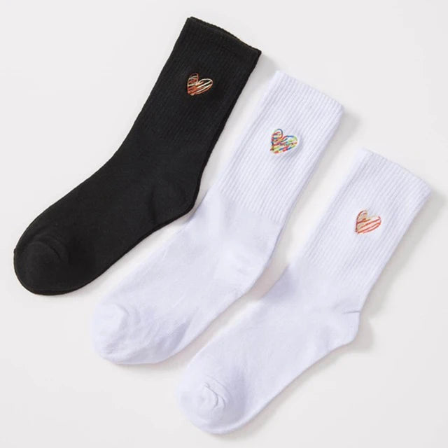 Chinese Character Letter Polyester Socks