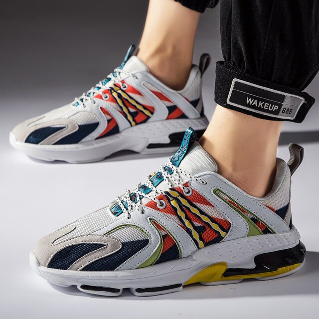 Sneaker pour hommes à lacets légers en maille respirante et basse