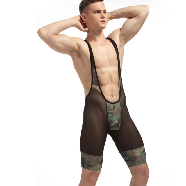 Camouflage Army Style Men Romper